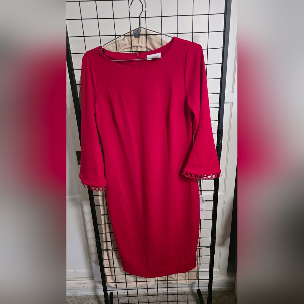 Nwt Calvin KLEIN Elegant Red Women's Dress Size 10